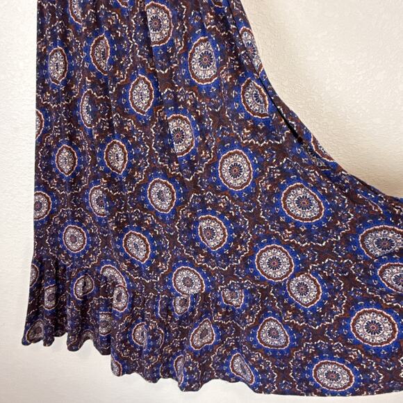 Earthbound Womens Flare Maxi Skirt Size S Medallion Gypsy Bobo Slit Lightweight - Picture 8 of 8